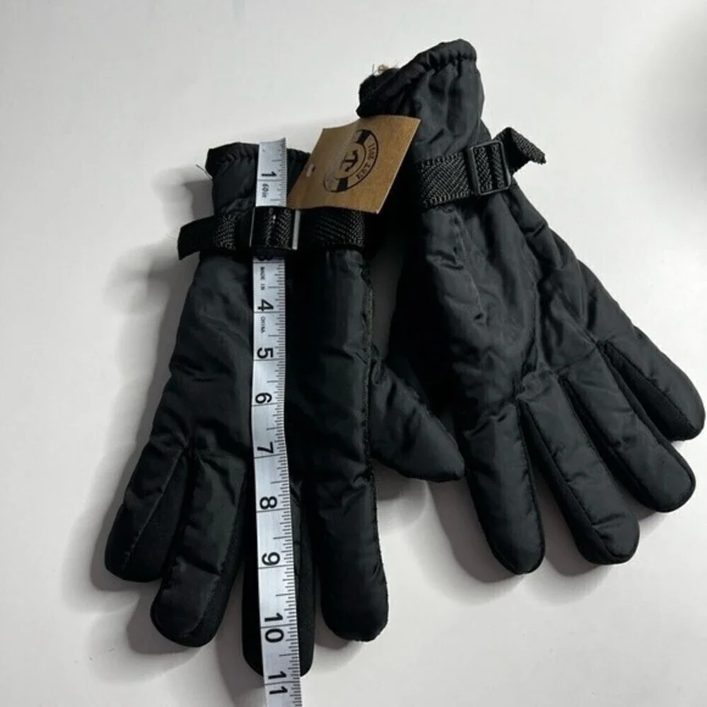 Yacht & Smith Winter Ski Gloves Fleece Lined Adjustable Strap Water Resistance.